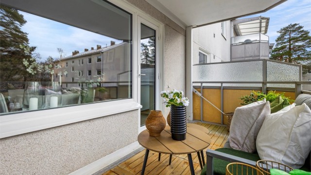 En fin uteplass for rolige ettermiddager.