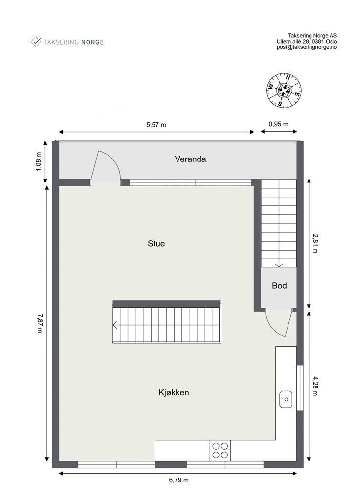 Plantegning - Hovedetasje. 