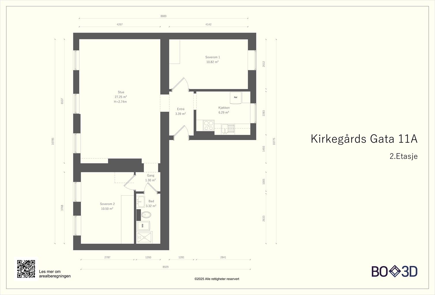 Plantegning - opprinnelig løsning.