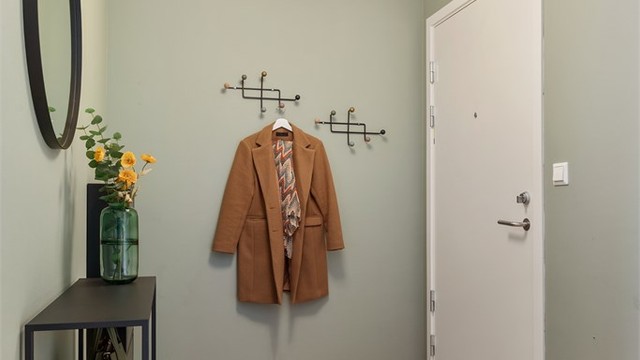 Entré med plass til knagger/skohylle