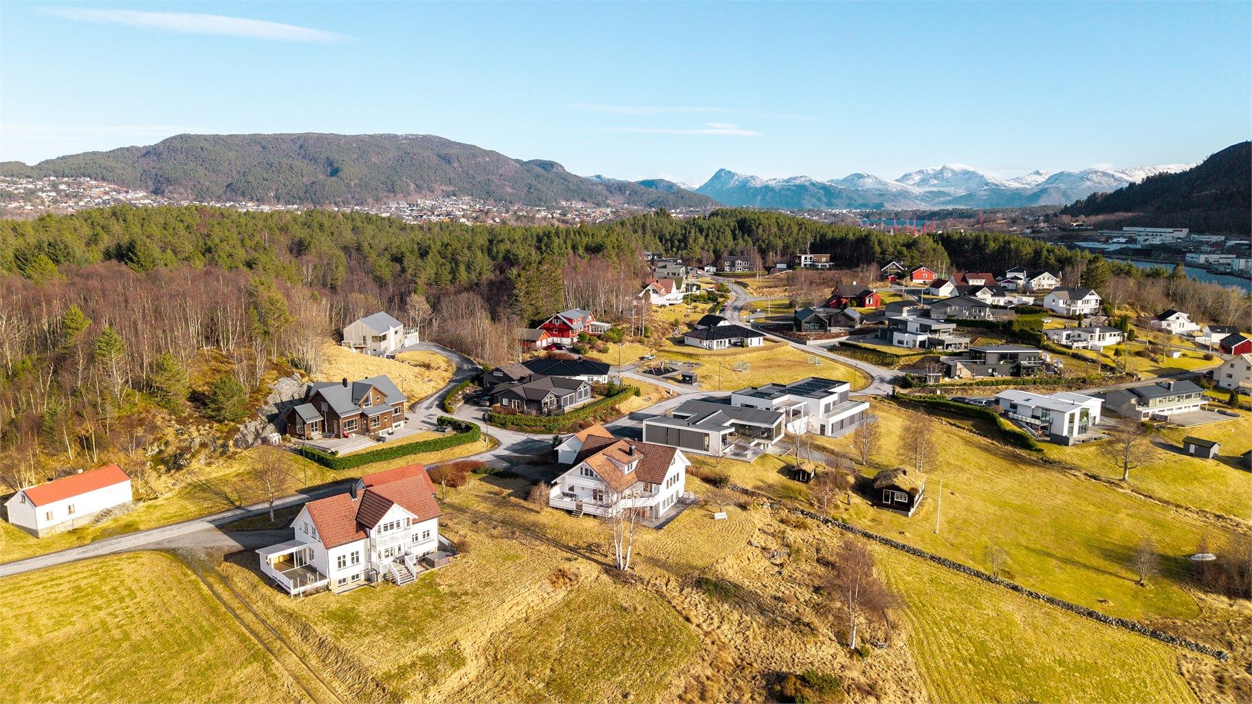 Dronebilde av nærområdet på Inste Hankane