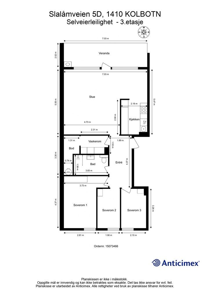 Plantegning - 3.etasje