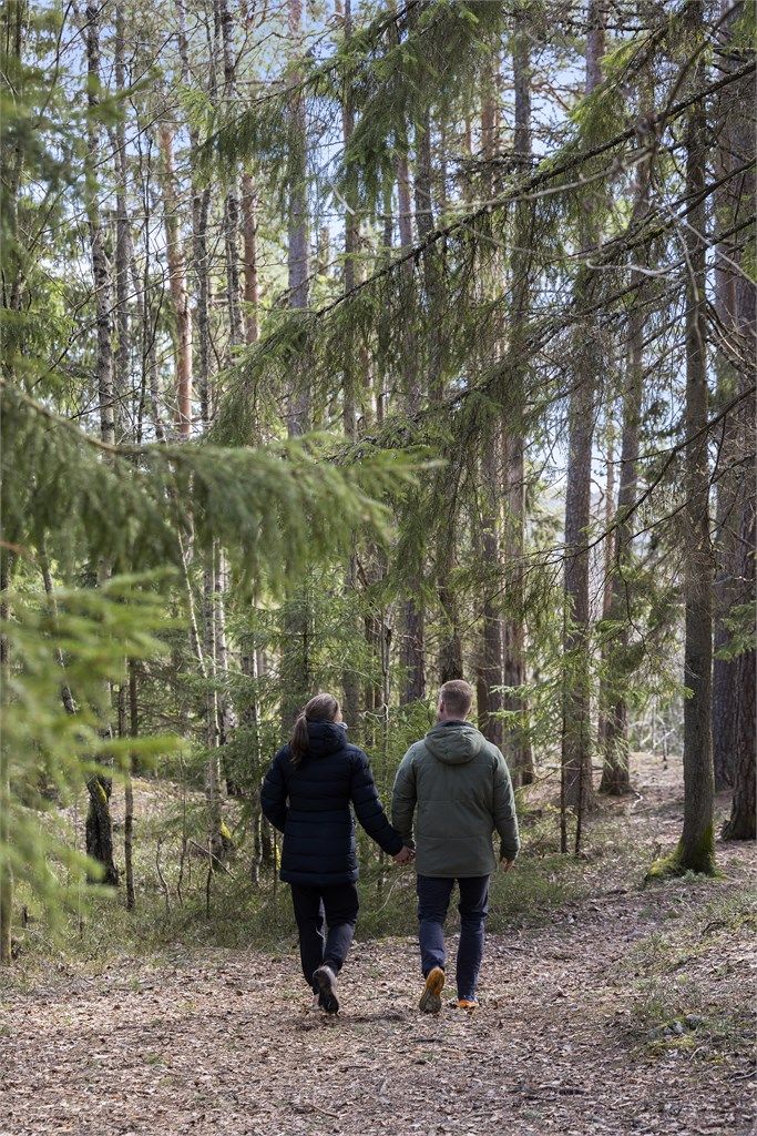 Med et nærområde som byr på umiddelbar tilgang til skog med flotte turstier, finner du balanse mellom et effektivt byliv og rolige, naturskjønne omgivelser.