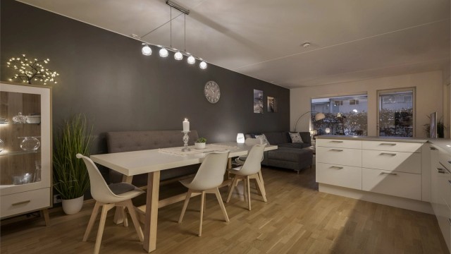 Leiligheten har balansert ventilasjon