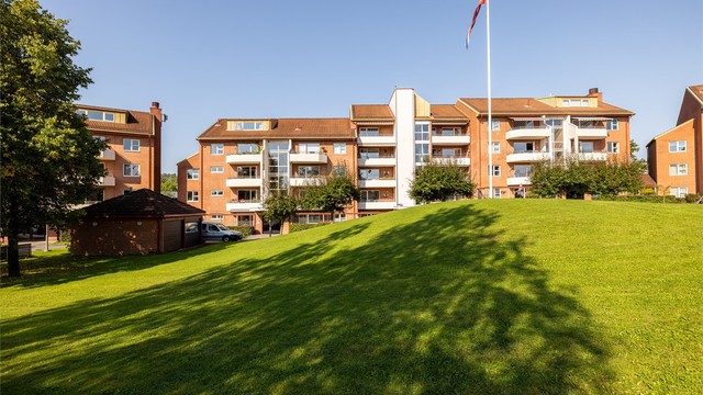 Borettslaget har en pent opparbeidet tomt. ( Bilde sommerstid fra fellesområdet)