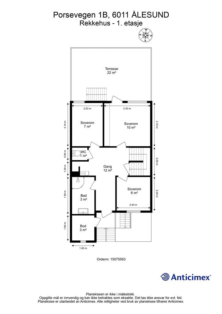 Målsatt plantegning 1. etasje