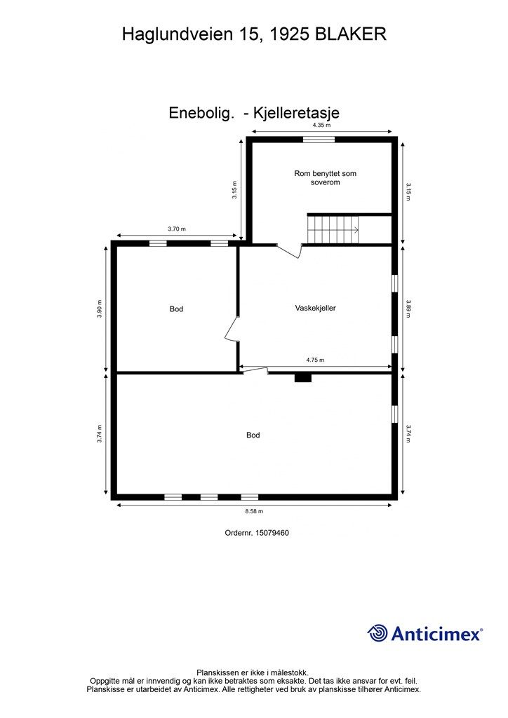 Plantegning kjeller. 