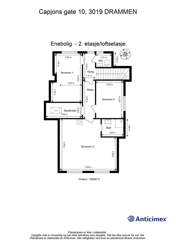Plantegning- 2. etasje/loftsetasje