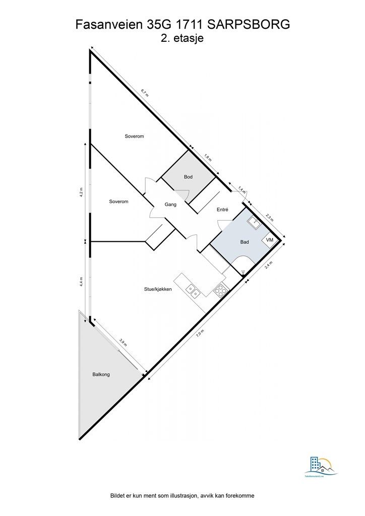 Leiligheten disponerer også utvendig bod på bakkeplan, like om hjørnet.