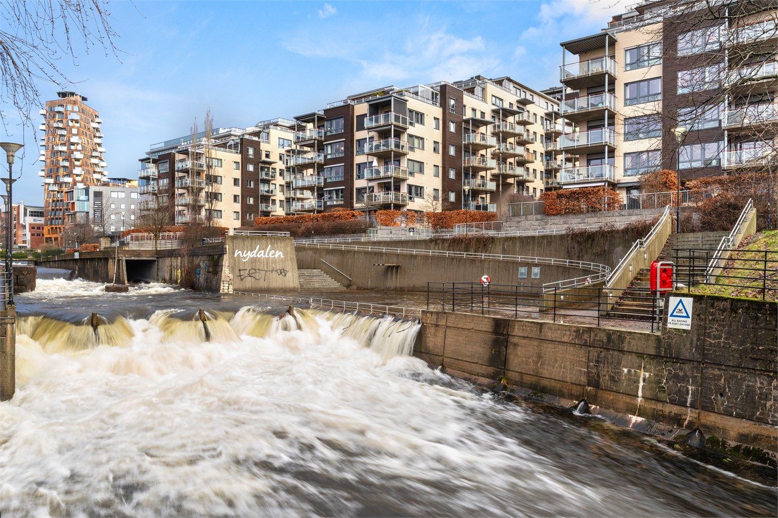 Gangavstand til Akerselva og badeplass i Nydalen.