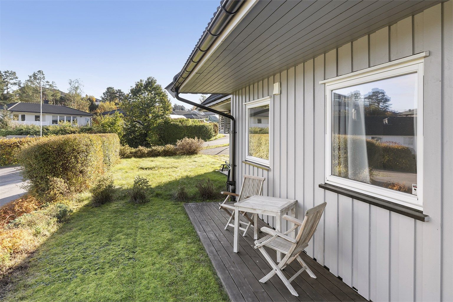 Fin liten sitteplass. 