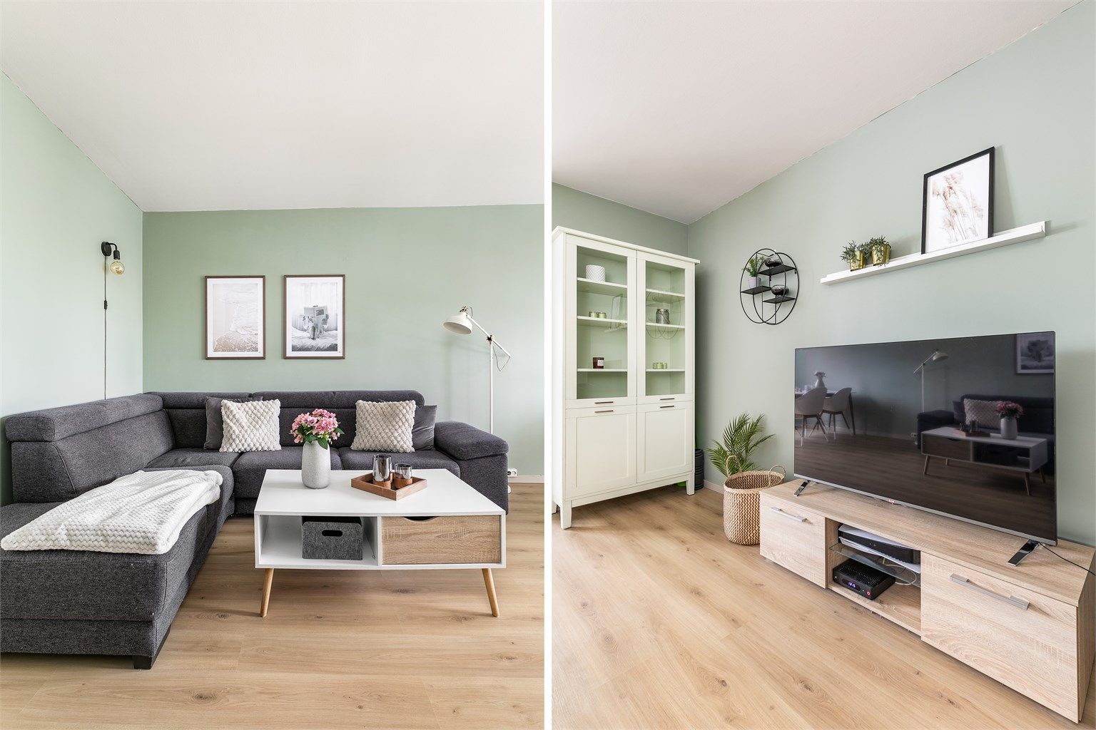 Vegger og himlinger ble i 2024 behandlet og malt i aktuelle farger.