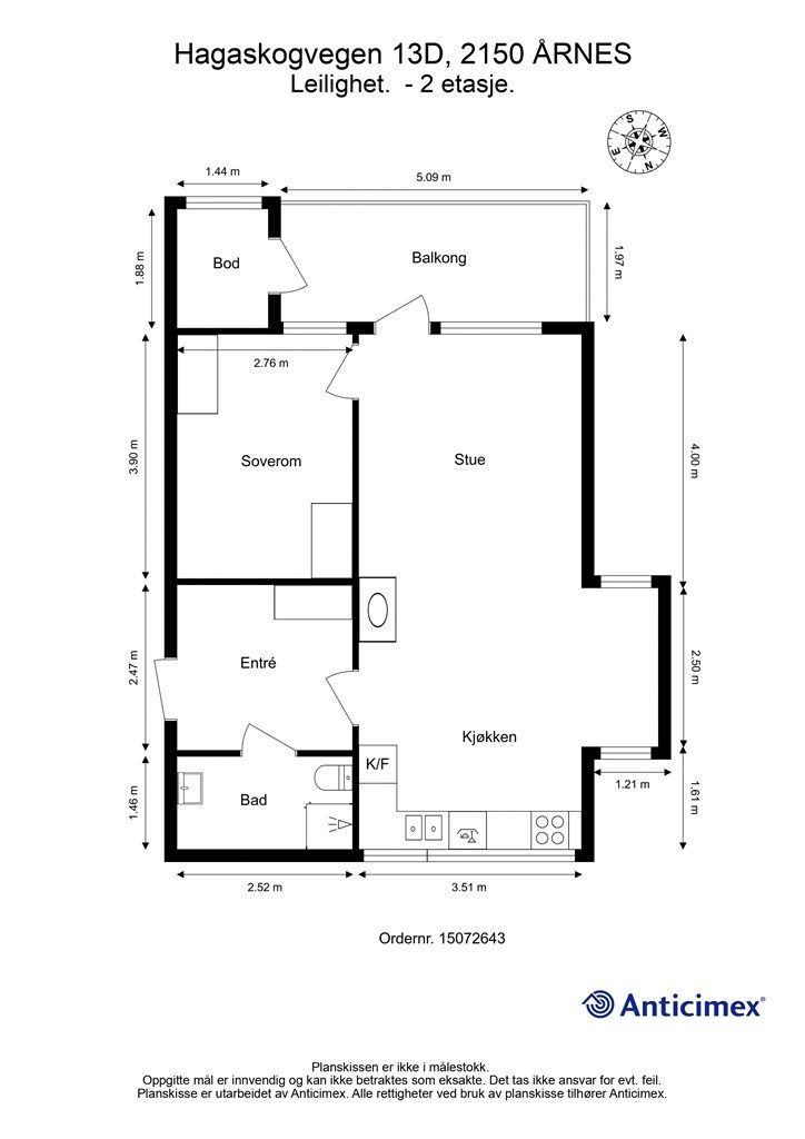 Plantegning- Leilighet. 