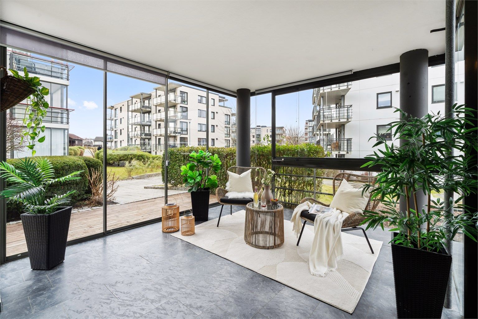 Her er det god plass til sittegruppe.