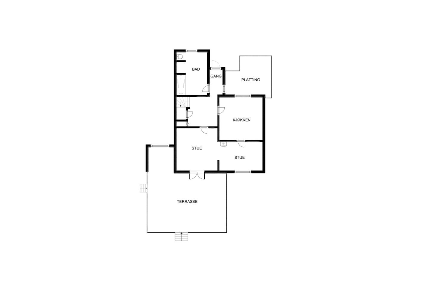 Veiledende planskisse første etasje. 