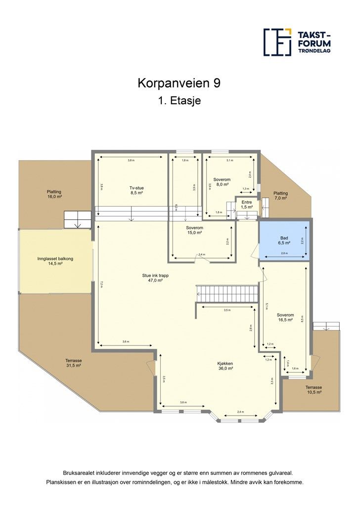 Planskisse 1. etasje. 