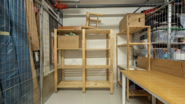 Sportsbod i kjeller på 5 m². Det er heis i bygget