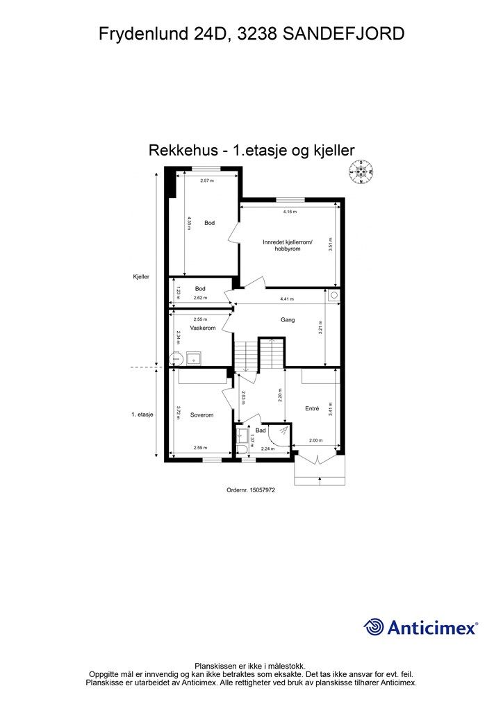 Plantegning 1. etasje og kjeller