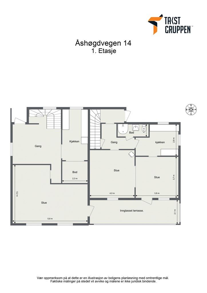Plantegning 1. etasje. 