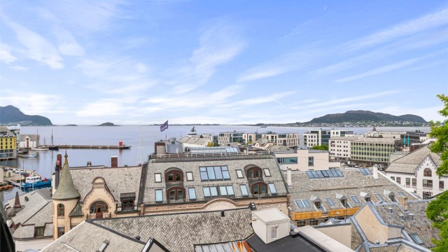 Utsikt over Brosundet og innseilingen til Ålesund.