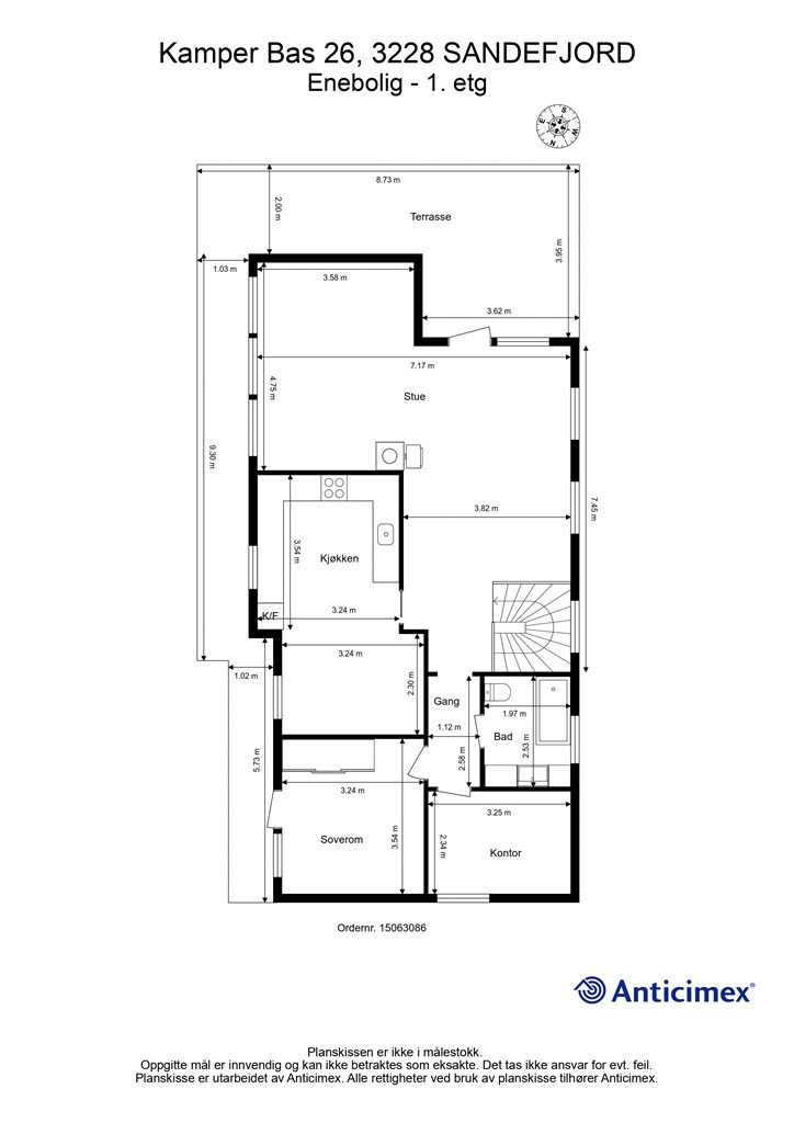 Plantegning hovedetasje