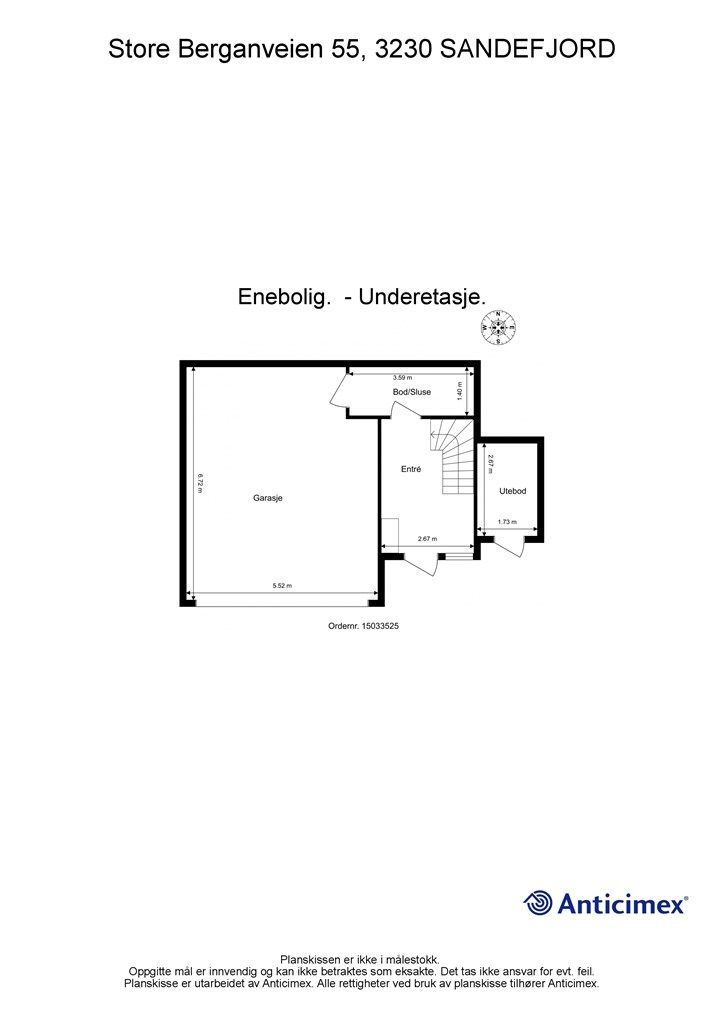Plantegning underetasje.