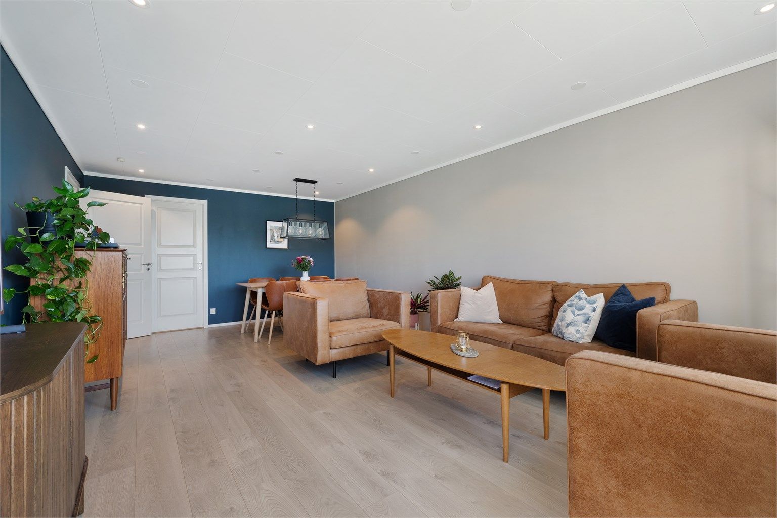 Romslig stue med god gulvplass