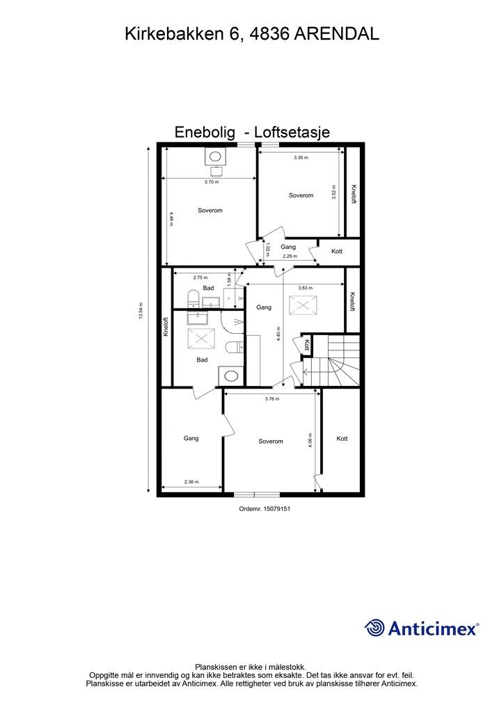 Plantegning- loftsetasje