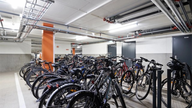 Felles sykkelparkering tilknyttet garasjeanlegget.