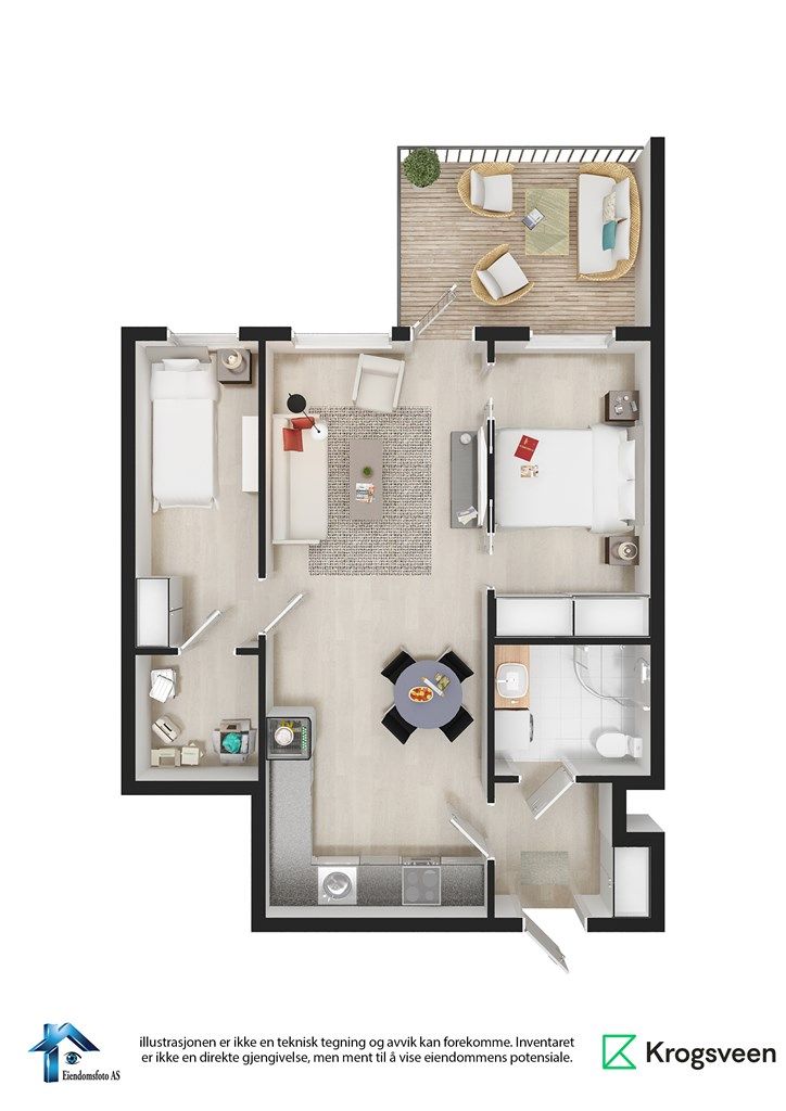 Møblert planskisse - 3. etasje