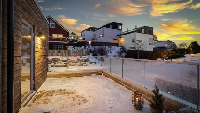 Her er det god plass til å skape en hyggelig og privat sone.