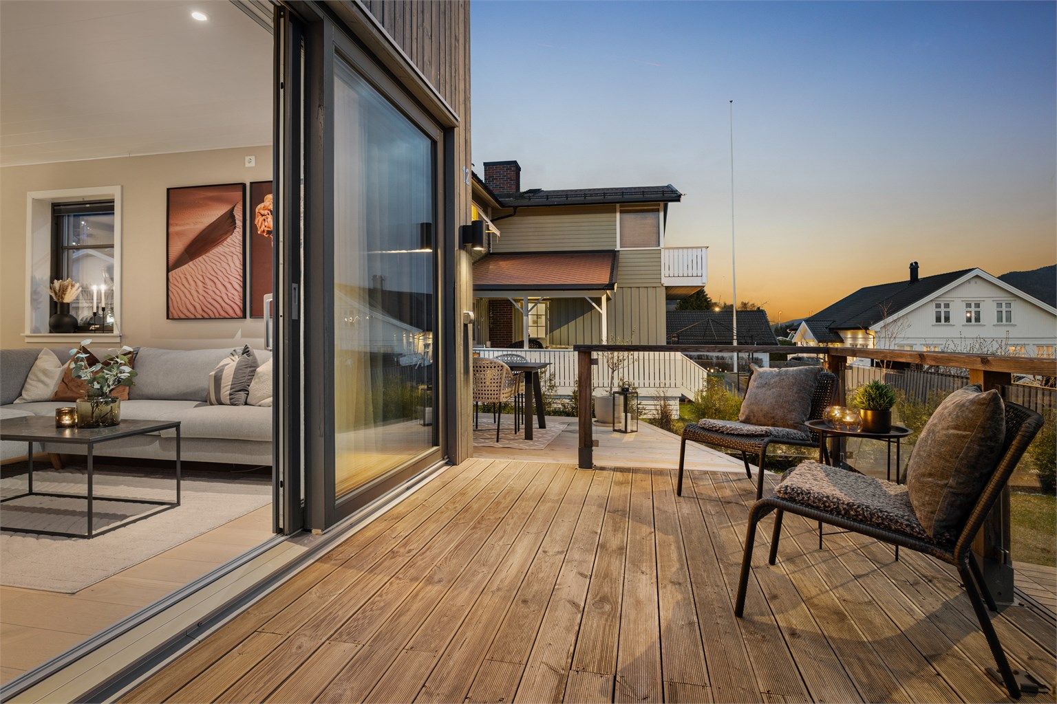 Terrasse på 11 kvm ved stue 
