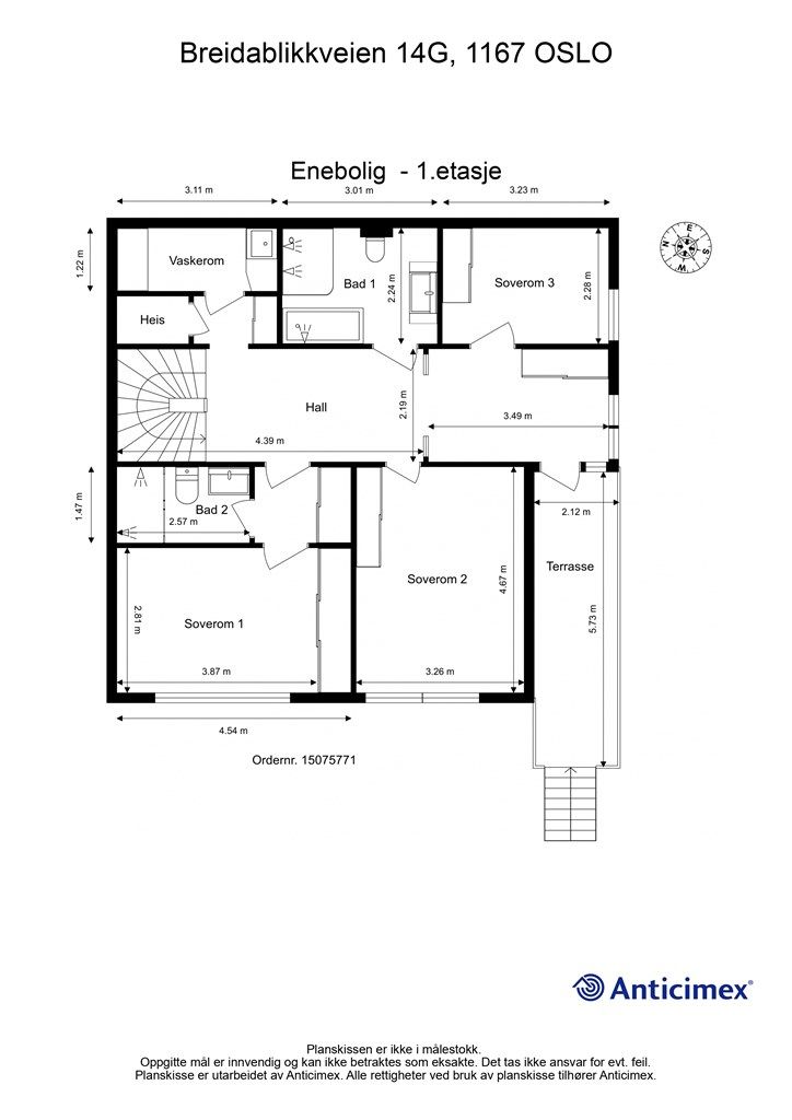 Plantegning 1. Etasje. 