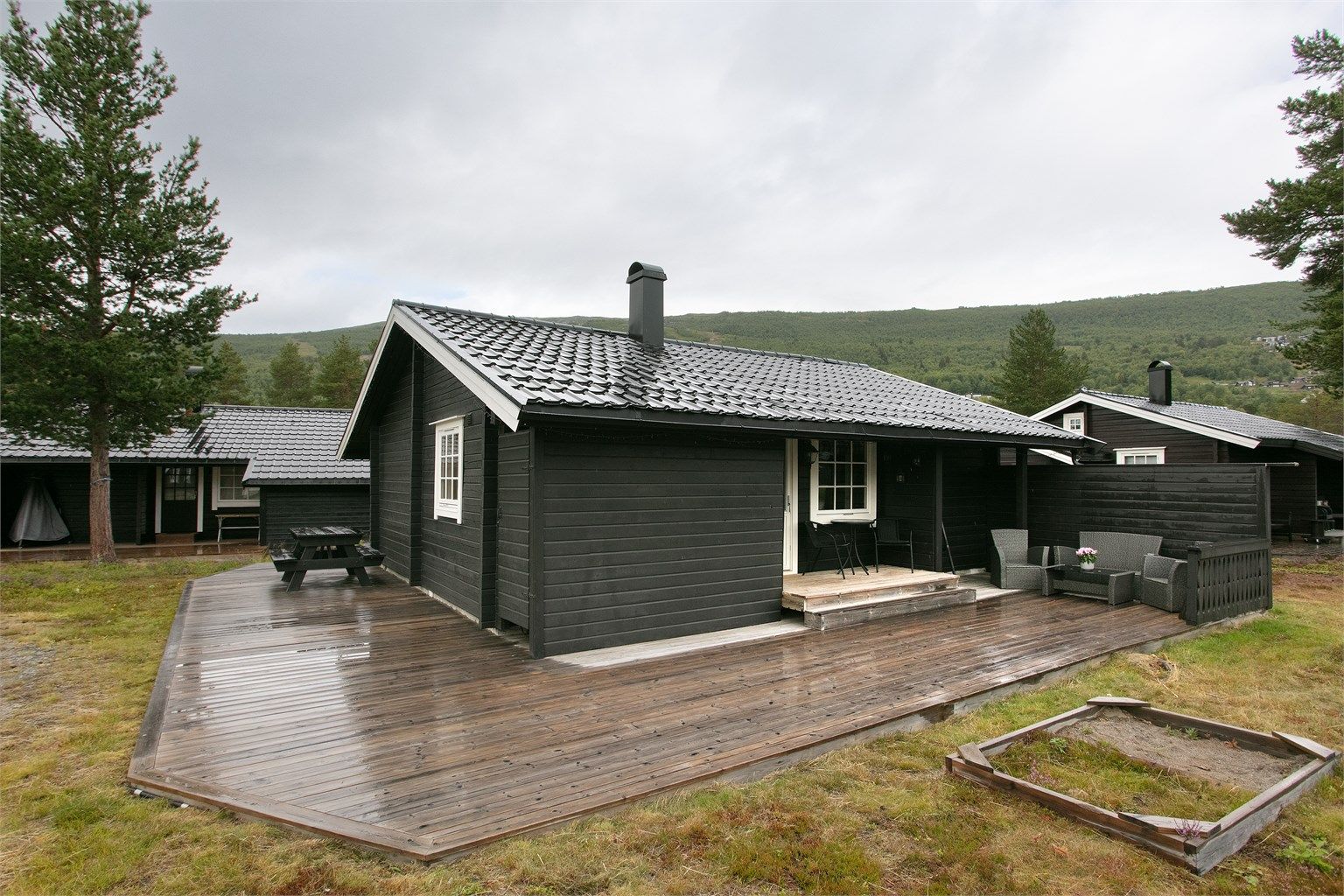 Stor terrasse på ca. 70 kvm med kort gangavstand til Bjorli skisenter.
Foto: [Fotograf eller fotofirma]