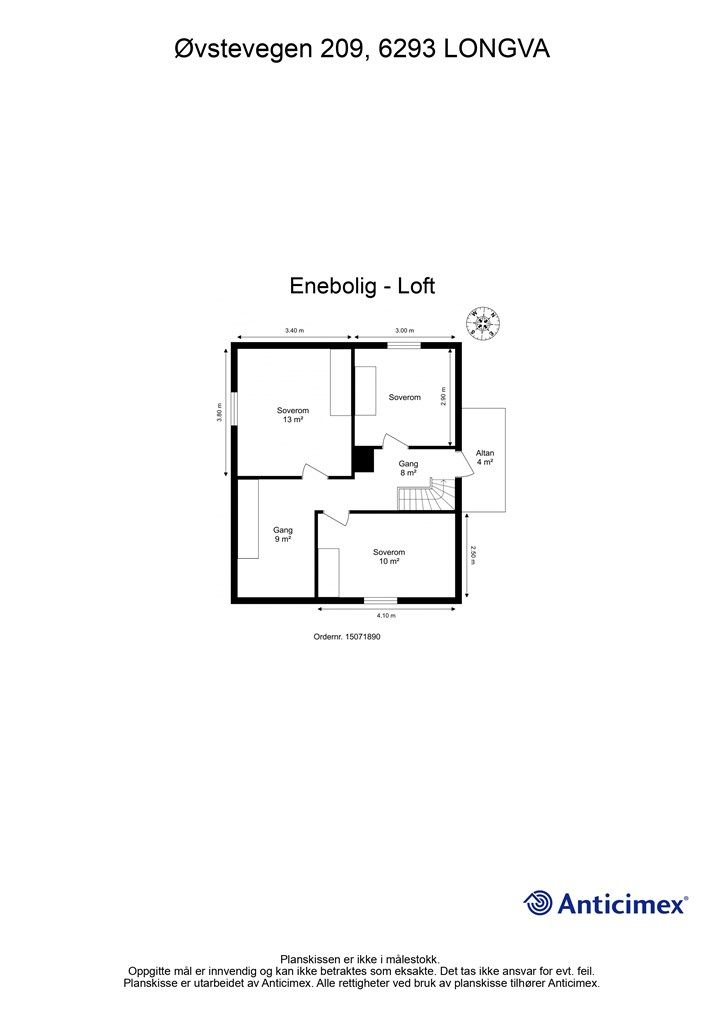 Plantegning loftsetasje   