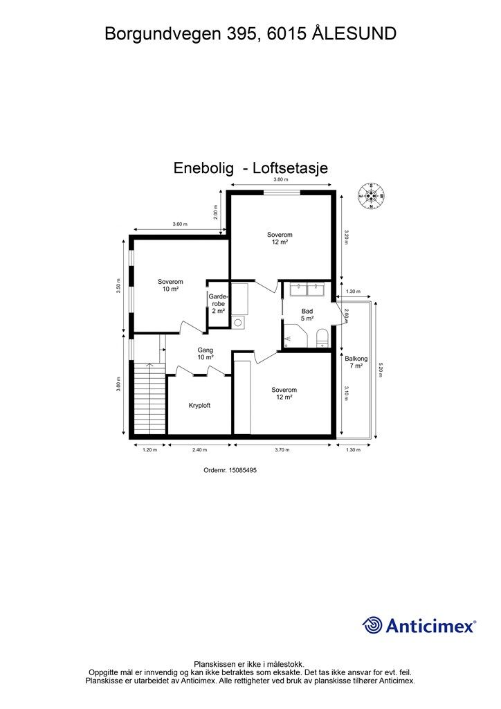 Plantegning - Loftsetasje