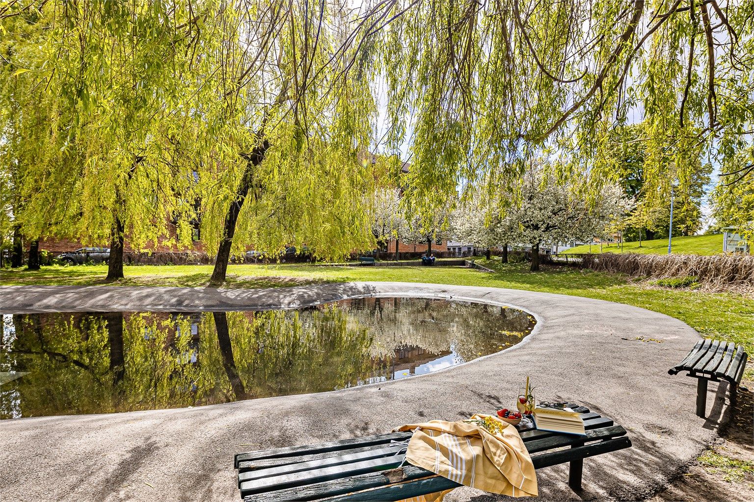 Kampen park ligger i umiddelbar nærhet og inviterer til rekreasjon året rundt