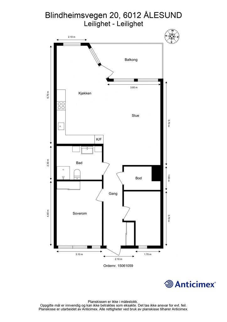 Målsatt plantegning