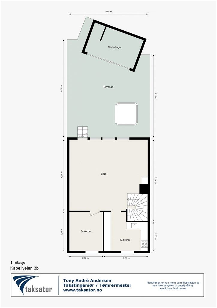 Vi starter med plantegning i 1.etasje slik at du får orientert deg i boligen!