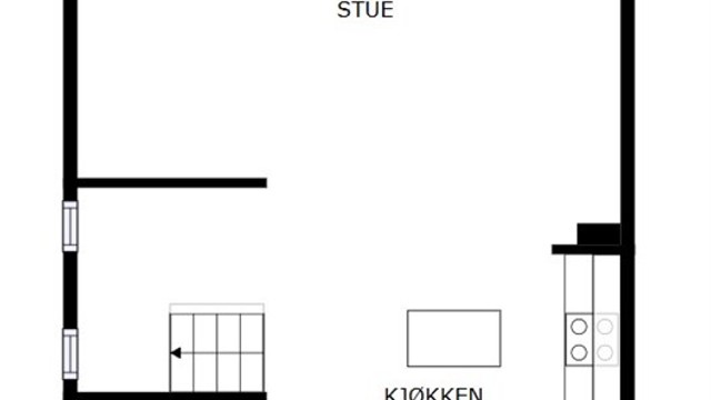 Veiledende skisse av første etasje.