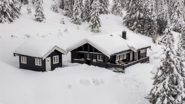 Velkommen til Nattrudstillia 16! Herlig familiehytte med en flott beliggenhet på en liten høyde. (Foto: Pholio v/ Bjørnar Fjeldberg)