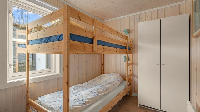 Hytta har til sammen 3 soverom.