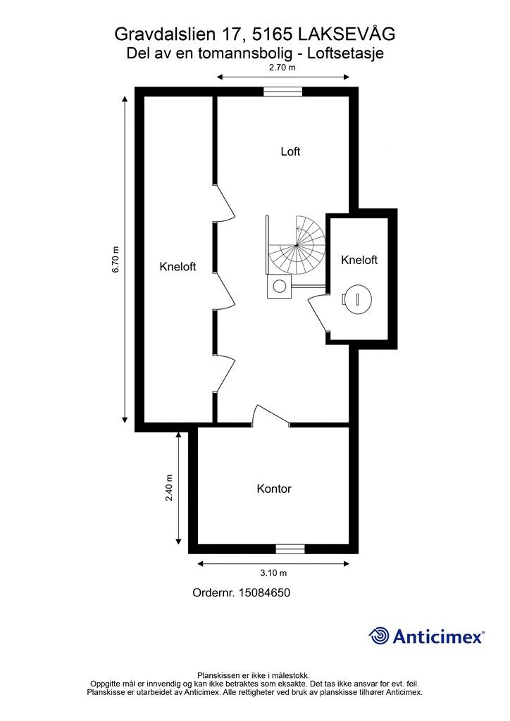 - Plantegning over loftsetasjen -