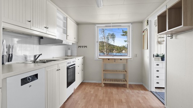 God utsikt fra kjøkkenvinduet.