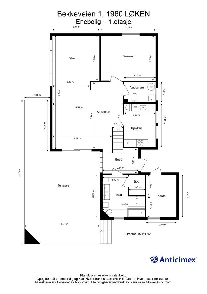 Plantegning - 1.etasje.