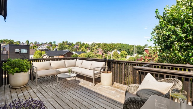 Flott utsyn fra verandaen