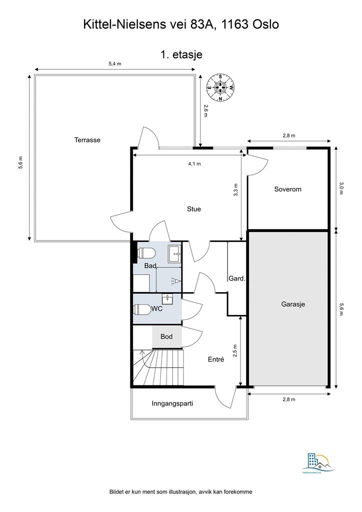 Plantegning 1. etasje. 