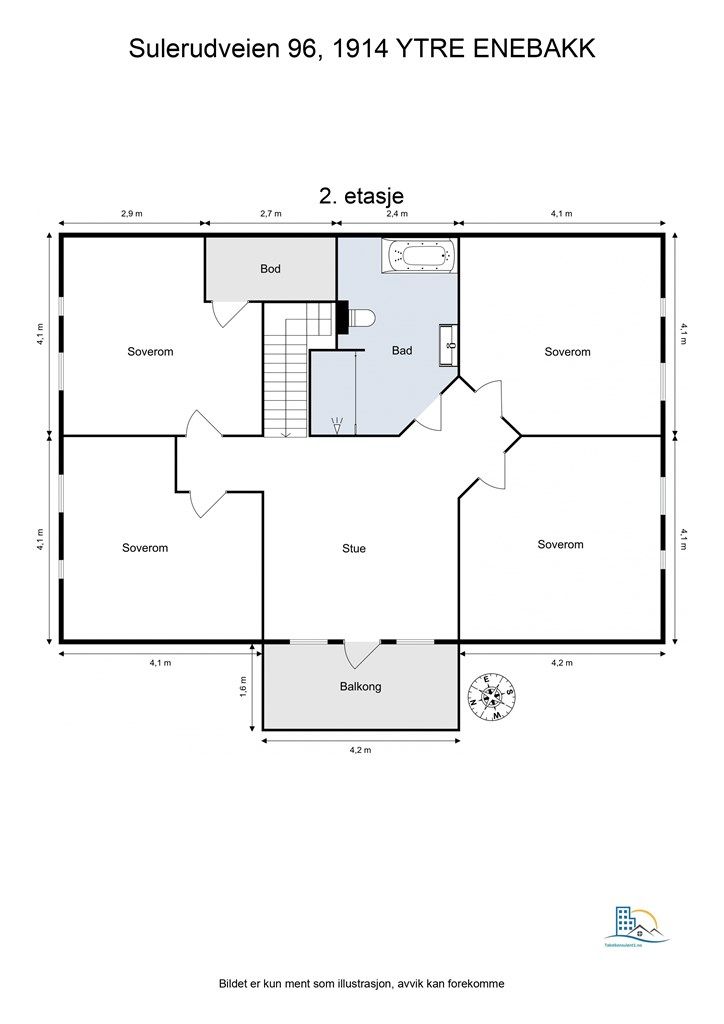 Plantegning - andre etasje