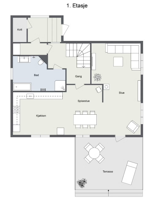 Plantegning Enebolig - 1. etasje