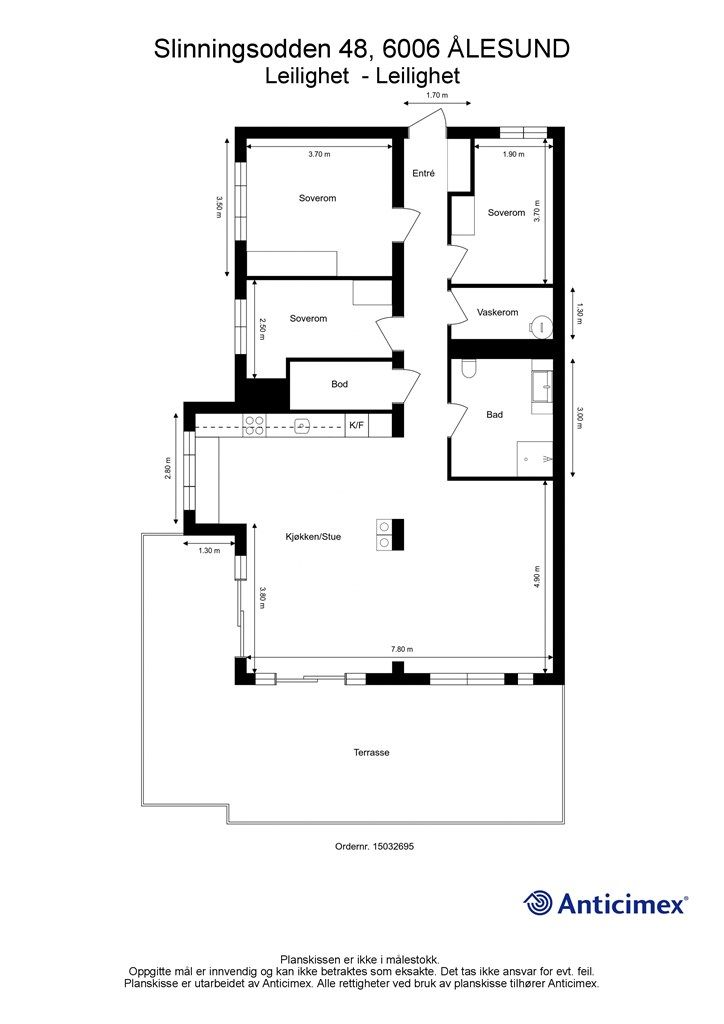 Målsatt plantegning